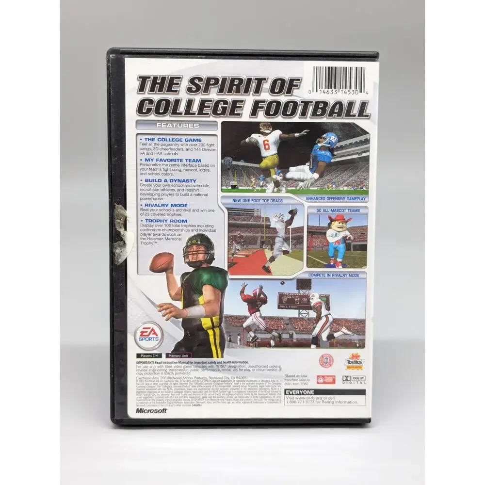 NCAA Football 2003 Microsoft Xbox Replacement Case & Manual Only No game